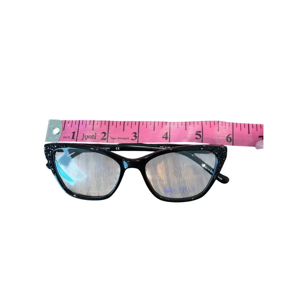 NEW Cinzia Black rhinestone Cat eye Ophthalmic 5149 Eyeglasses